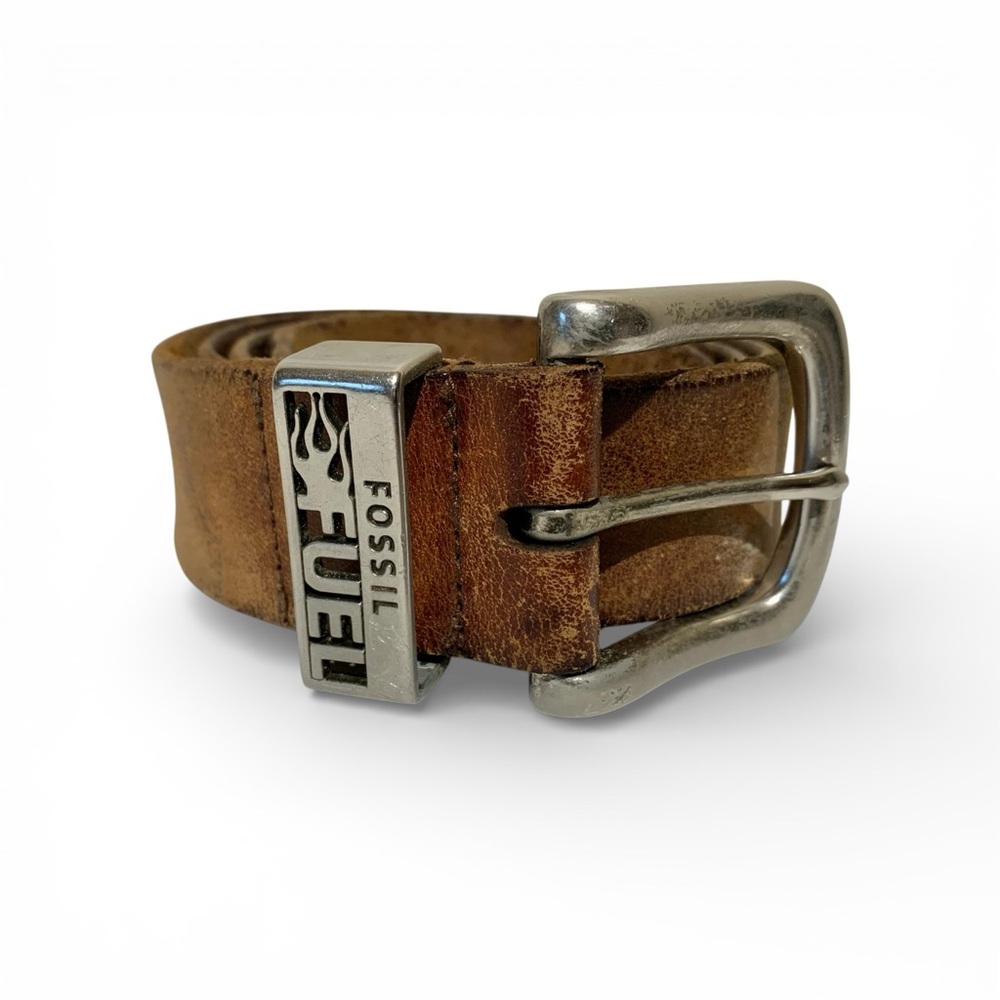 Vintage Fossil Fuel Leather Belt Size 36